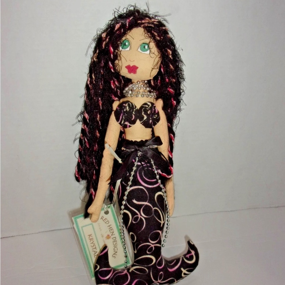 Handcrafted Red Hen Designs Handmade “Krystal” Mermaid Doll
